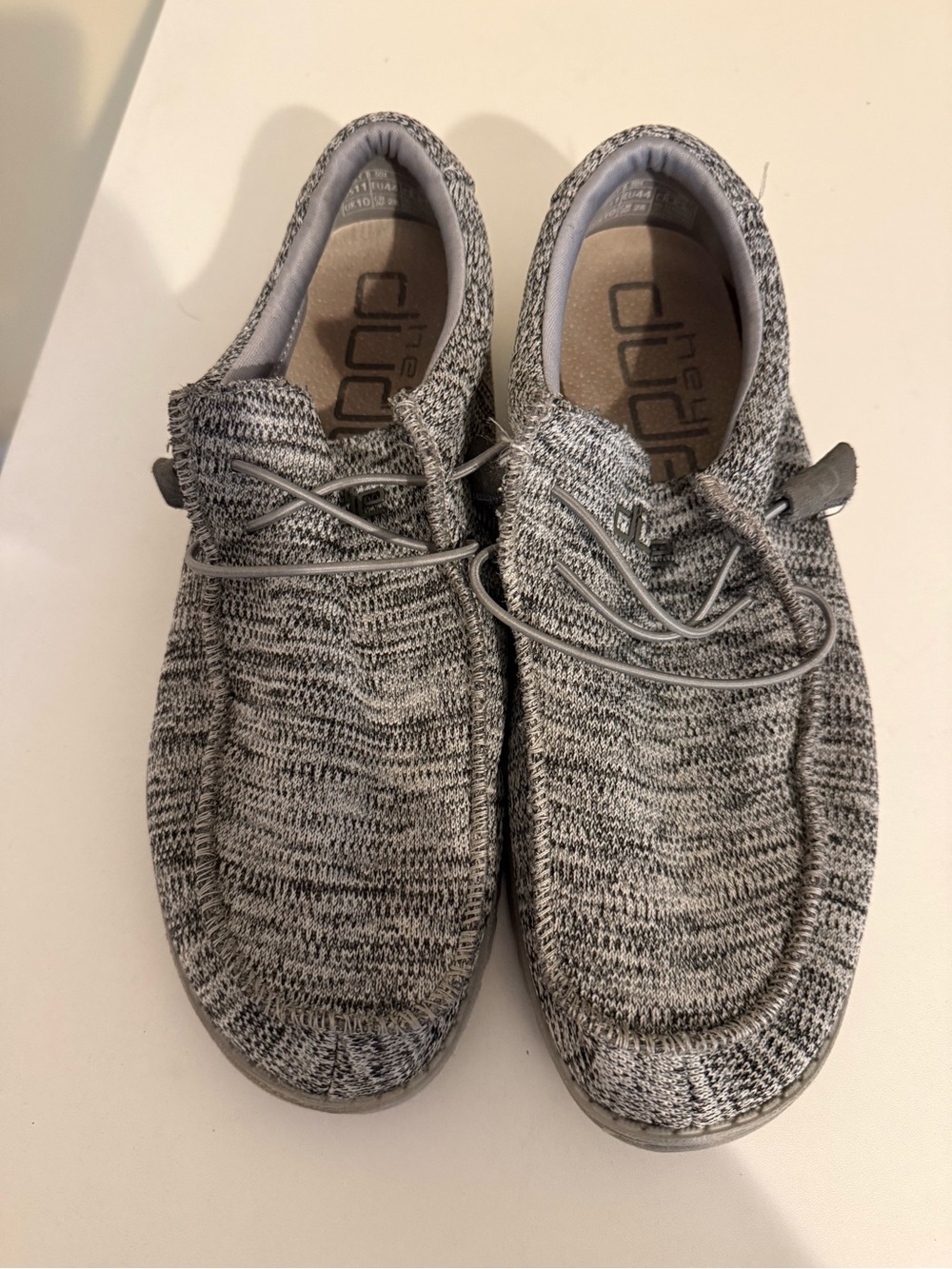 Hey Dude Wally Grey Knit Sz 11